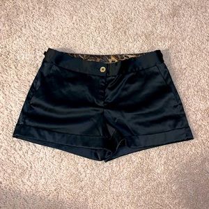Express Black Satin Shorts